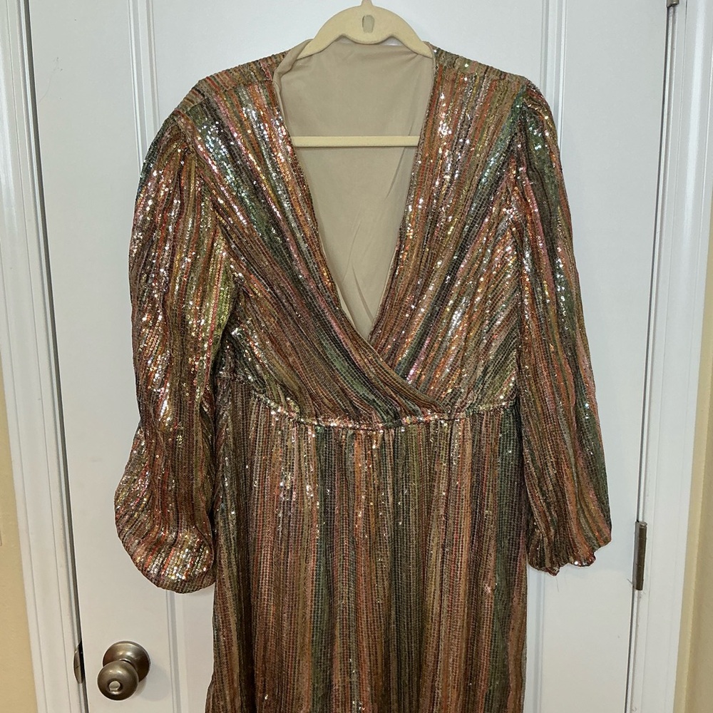 Elegant Multicolor Sequin Dress - Picture 3 of 3